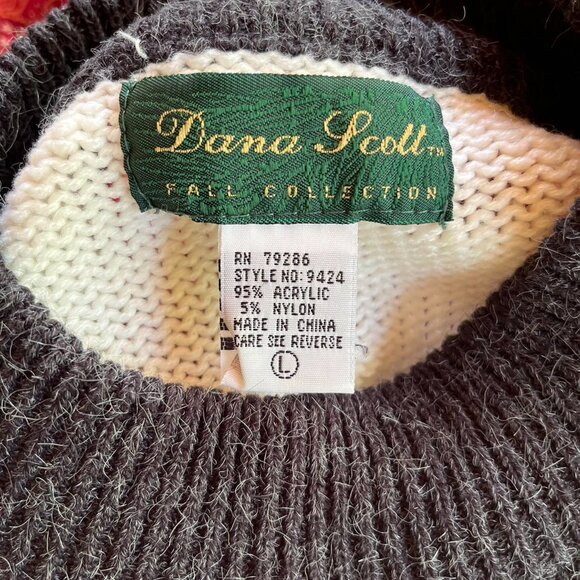 80s vintage Dana Scott long knit floral sweater - Picture 7 of 7